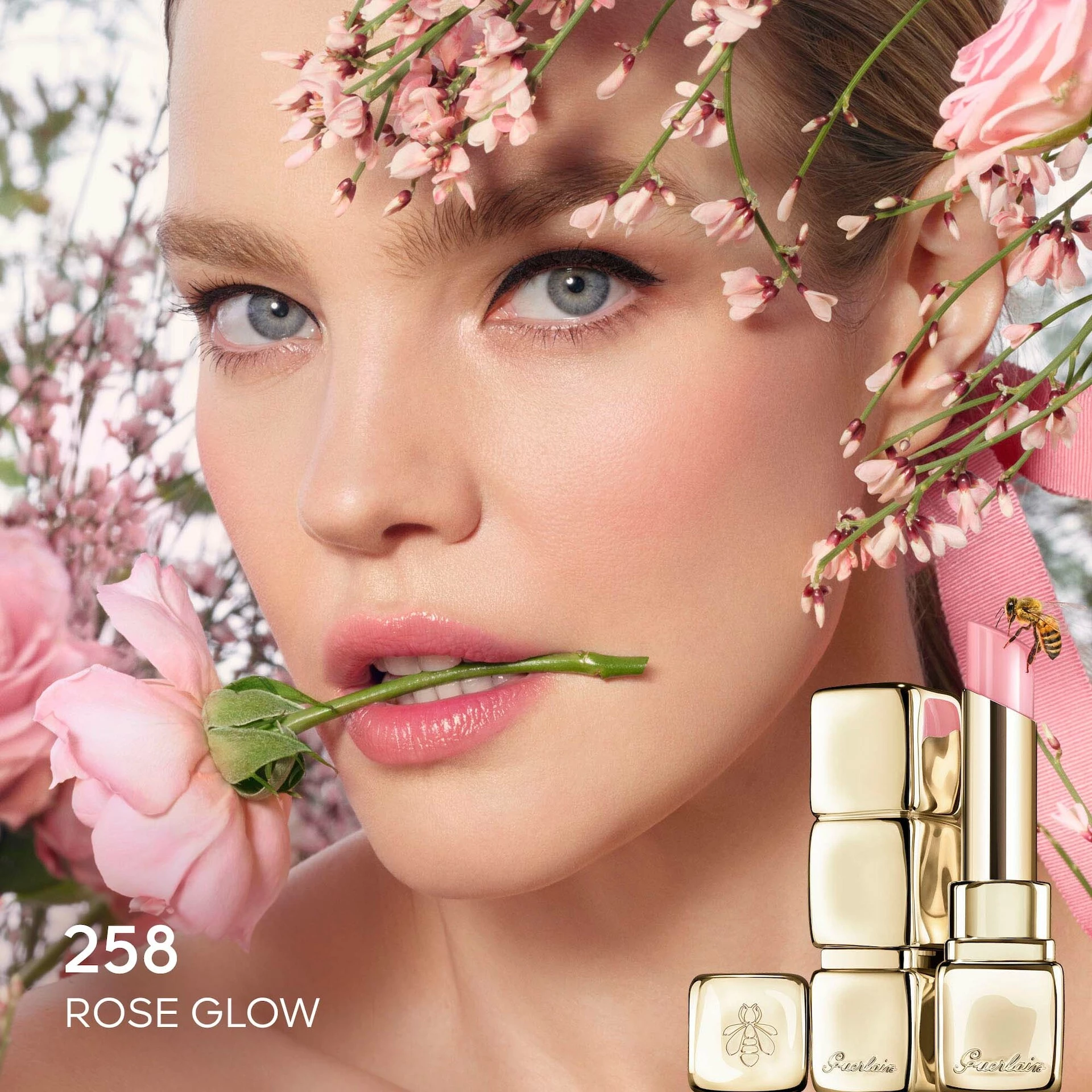 Balsam de buze KissKiss Bee Glow 258 Rose Glow - GUERLAIN