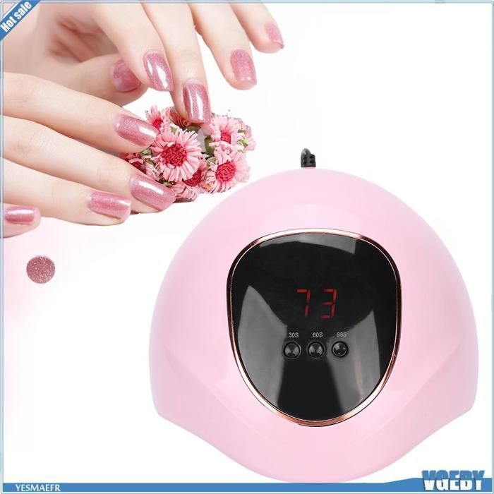 Lámpara de manicura Ashata Nail Art Light 72W, profesional, UV Gel Gel Nail Dryer, lámpara para el hogar, color rosa.