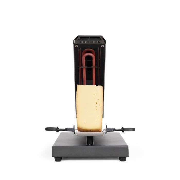 Appareil à raclette traditionnel - LIVOO - DOC314 - 600W - 6 à 8 personnes - Porte fromage amovible, coulissant, 360° - 2 spatules