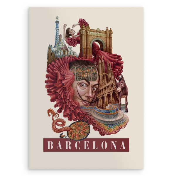 Plakat Barcelona, miejska dekoracja 20x30 cm