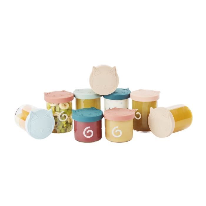 Babymoov ISY BOWLS - 9 contenitori graduati in vetro borosilicato - 6x250ml + 3x120ml
