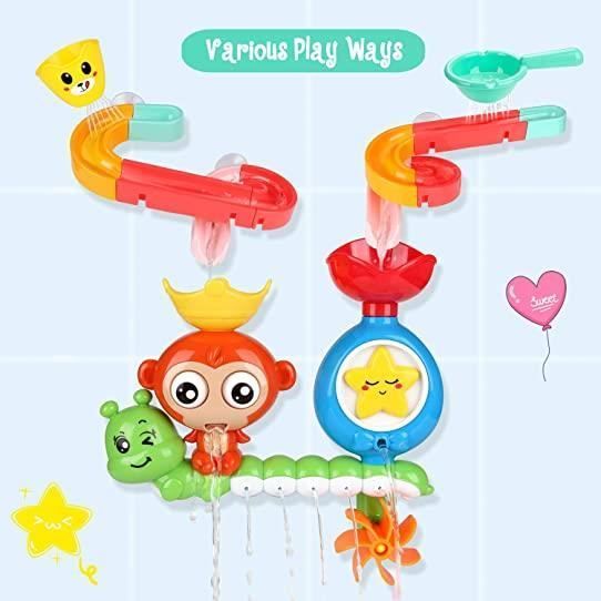 Giocattolo da bagno - ZGEER - 14 pezzi - Cascata interattiva - Accessori inclusi - Per bambini dai 6 mesi in su