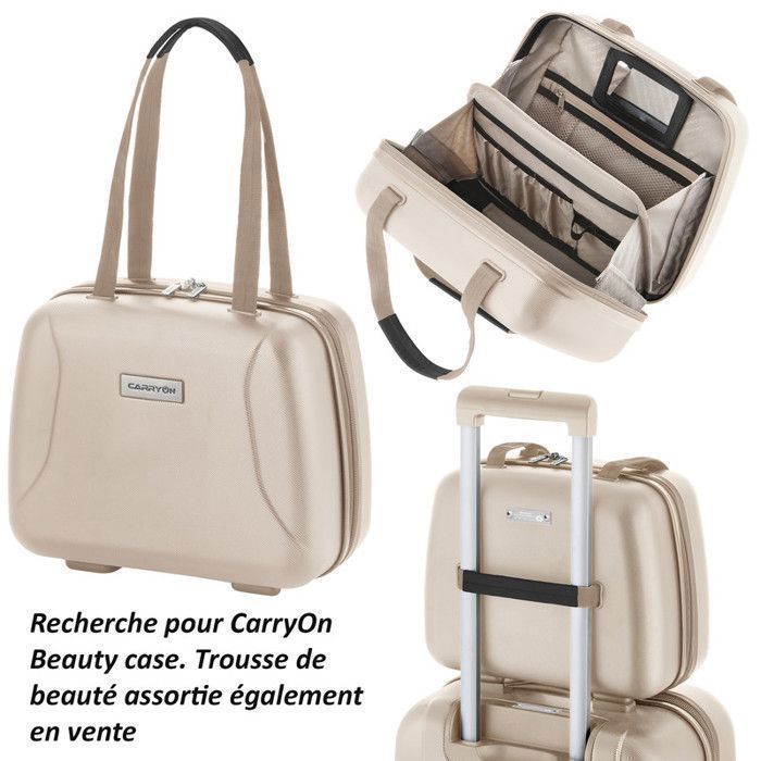 Valigia media 68 cm TSA - CarryOn Skyhopper Beige - Valigia rigida espandibile da 65 litri