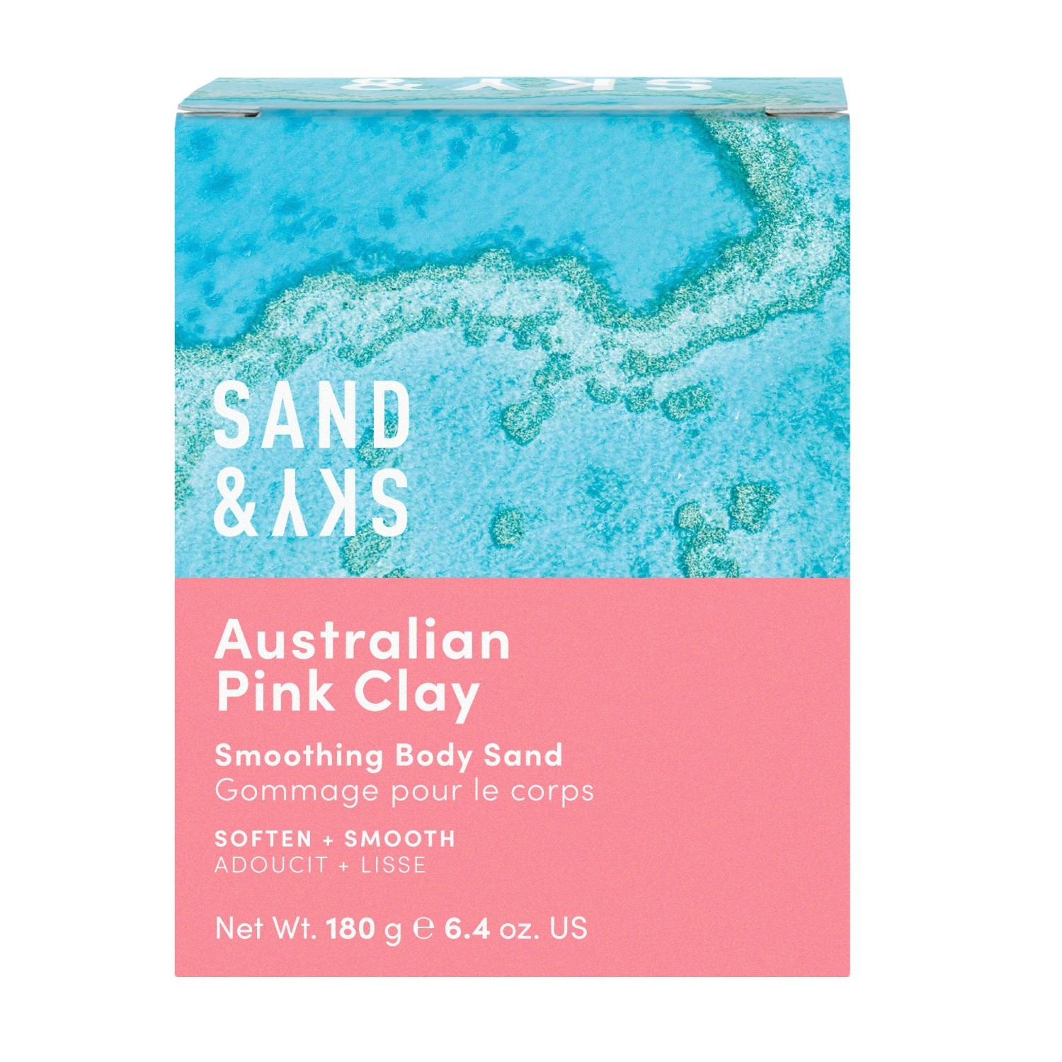 „Sand & Sky“ kūno šveitiklis su australietišku rausvu moliu – lyginamasis kūno smėlis – 180 g