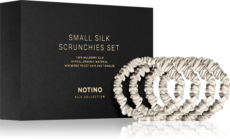 Notino Silk Collection Kleine Scrunchie Set Crème