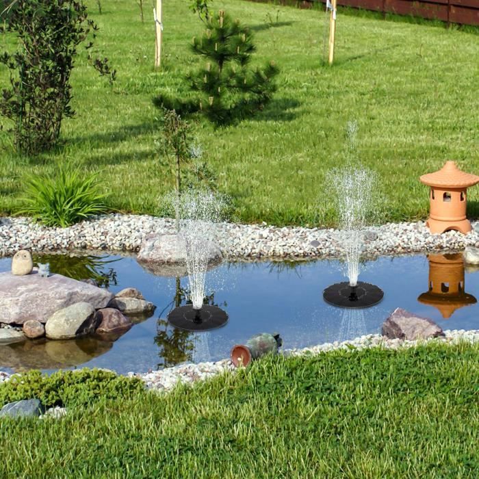AUFUN 1.4W ronde fonteinpomp op zonne-energie, upgrade voor zonnepomp, vijverpomp, drijvende waterpomp voor de tuin, rond