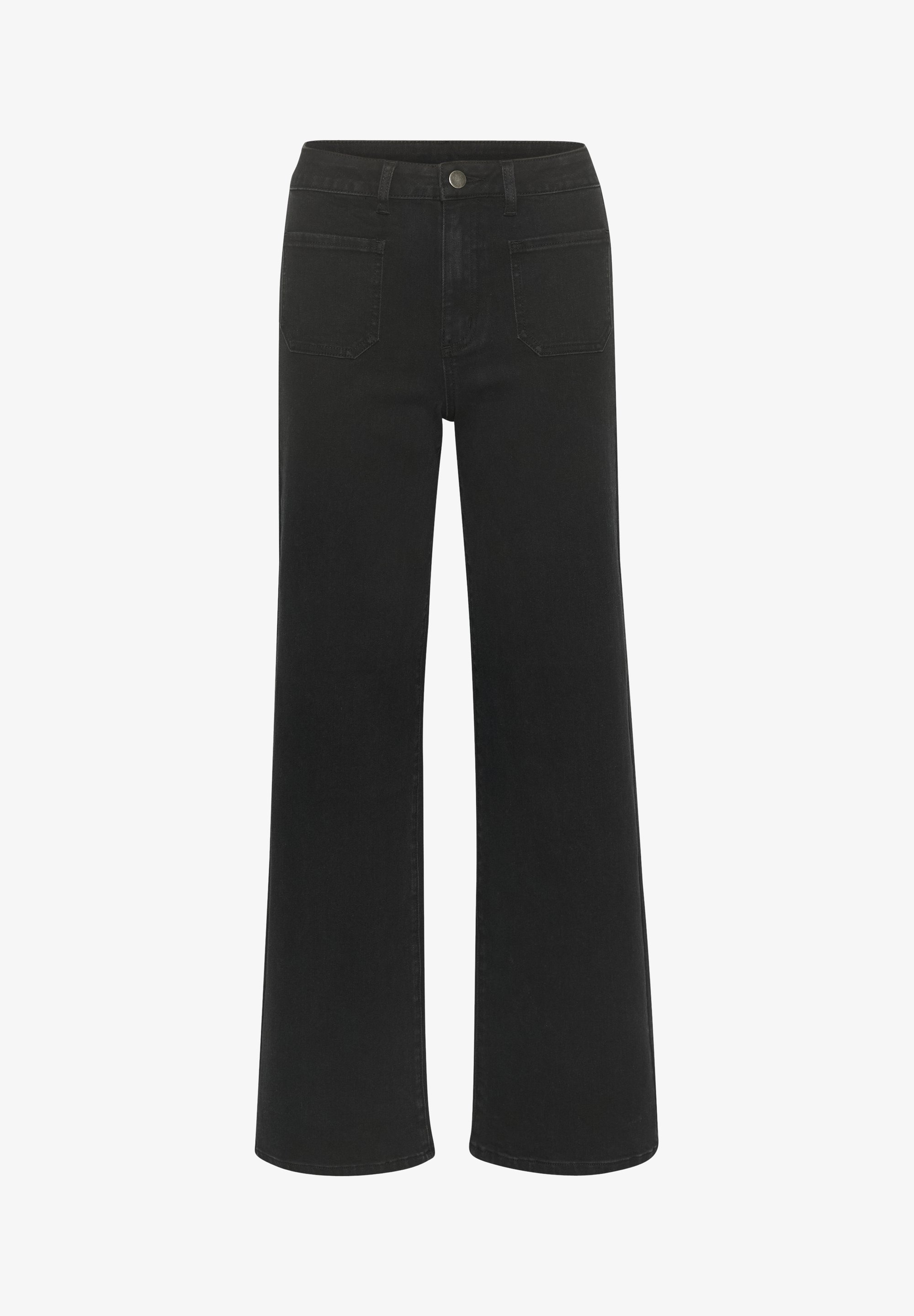 Kaffe KAKARLA - Tiesaus kirpimo džinsai - tamsiai juodi