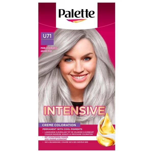 Poly Palette Intensive Oil-Care Color U71 Čista srebrno siva boja za kosu