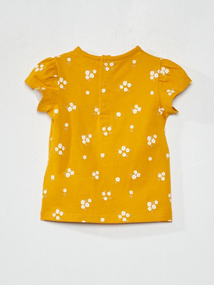 Camiseta de malha estampada - AMARELA