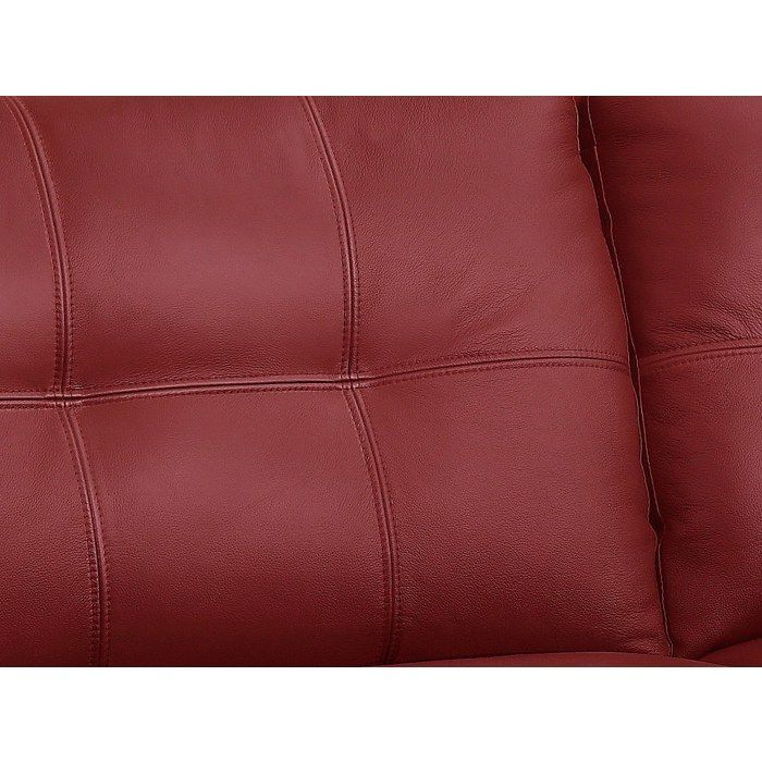 Divano a 3 posti in pelle HAZEL - Rosso - Fisso - Comfort eccezionale - Design contemporaneo