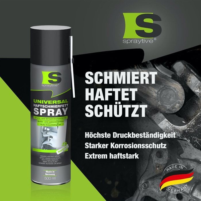 Spraytive 1× 500ml – universal spray of adhesive grease, penetrating lubricant for cars, joints and bearings