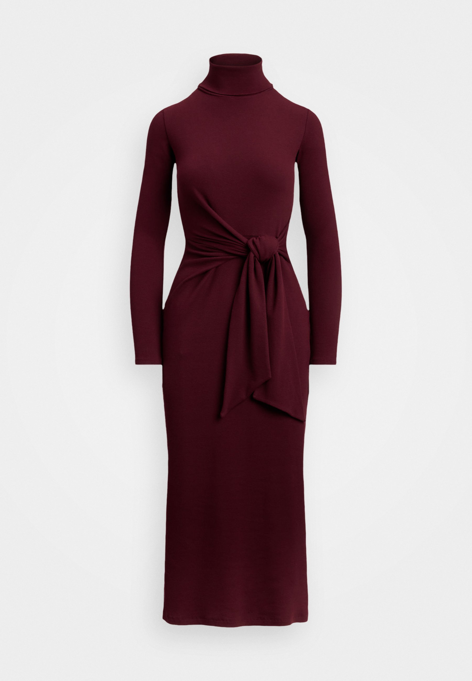 Robe Lauren Ralph Lauren Petite à col roulé et nœud sur le devant - Robe de jour - grenat foncé