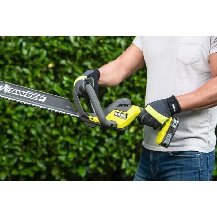 RYOBI - LINEA 18V ONE+ Heggenschaar, 55 cm messen, 24 mm mesafstand + 1 x 4Ah accu & lader RY18HT55A-0 + RC18120B-140X
