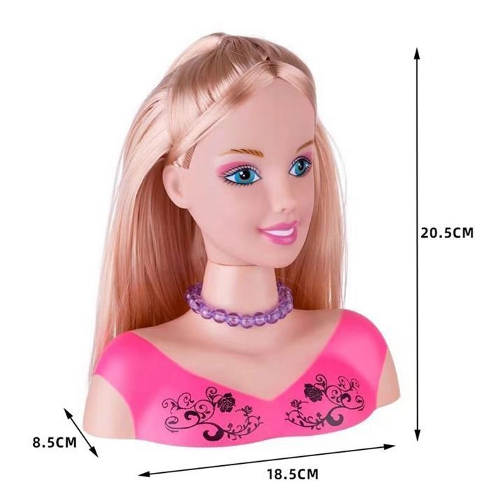 Set di 35 teste di bambola per acconciature e trucco, set di accessori, teste di bambola colorate e realistiche