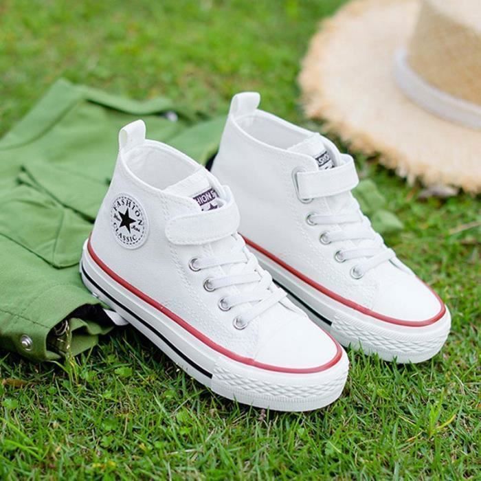 Scarpe da ginnastica alte in tela unisex per bambini, leggere, traspiranti e antiscivolo, per maschietti e femminucce.