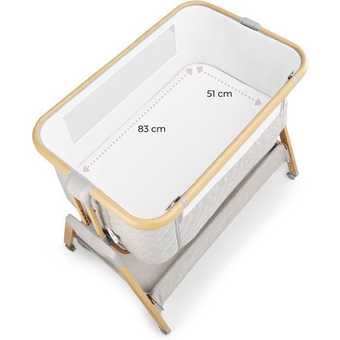 Moby-System Dreemy 3-in-1 Co-Sleeping Baby Cot, 9 kg max, Travel Cot with 7 Height Adjustable Levels, 4 Wheels, Side Access