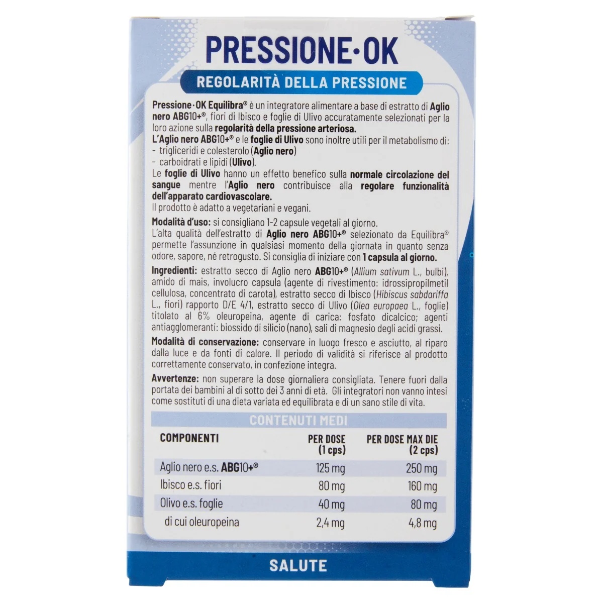EQUILIBRA Equilibra Bloeddruk Ok 40 plantaardige capsules Normale bloeddruk