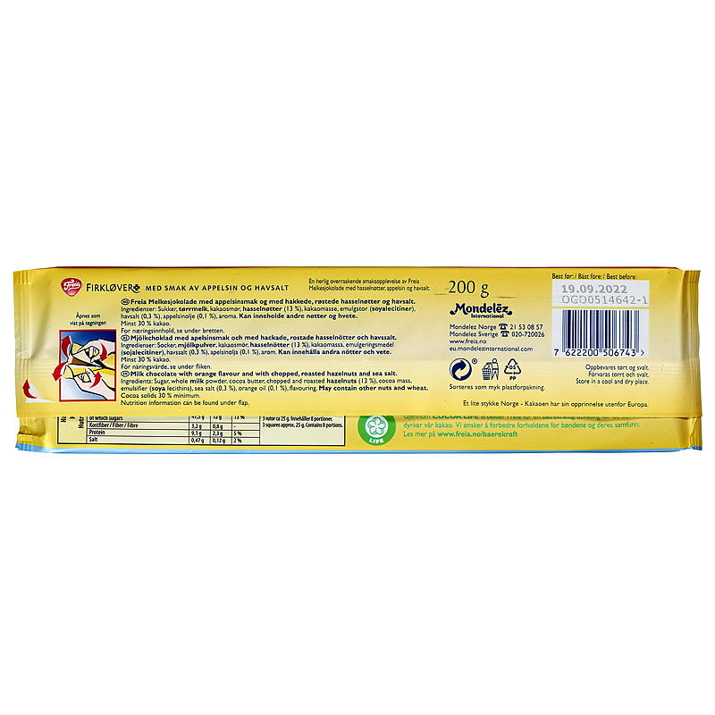 Freia Abete Trifoglio con Arancia e Sale Marino 200 g