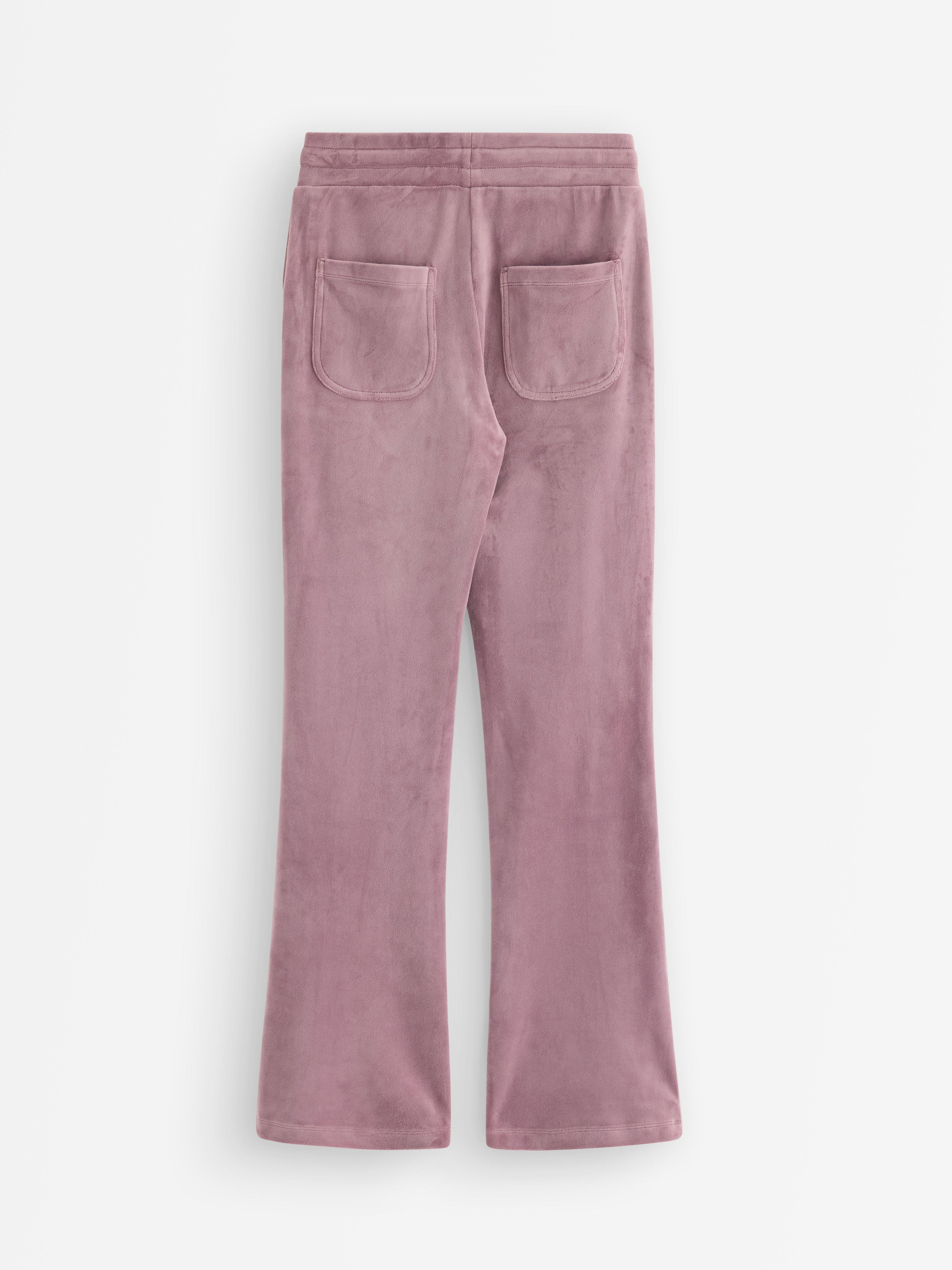 Utsvängda byxor i velour lilac