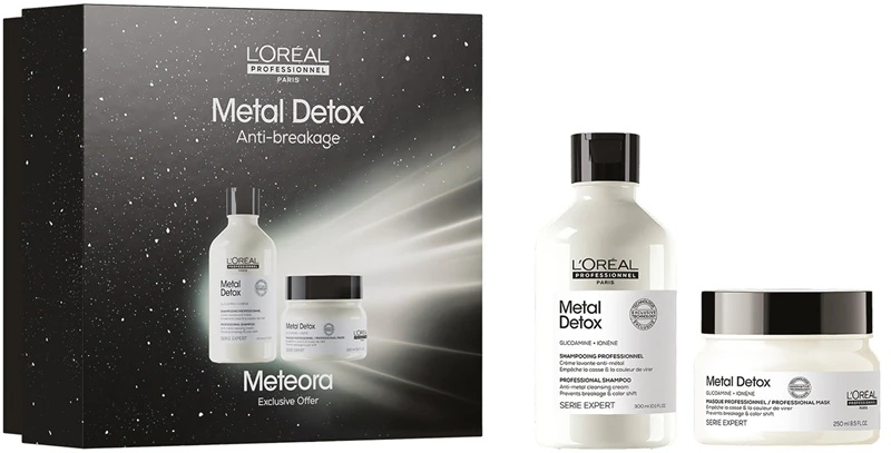 „L'Oréal Professionnel Serie Expert Metal Detox“ dovanų rinkinys dažytiems ir pažeistiems plaukams