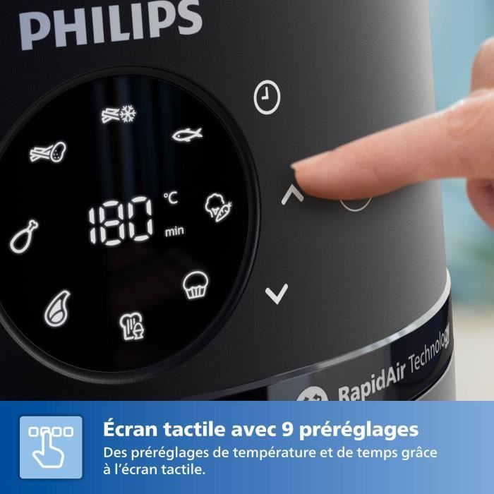 Friggitrice ad aria Philips NA220/00 - Serie 2000 - 4,2 l - 13 modalità di cottura - finestra di cottura - 1500 W - Nera