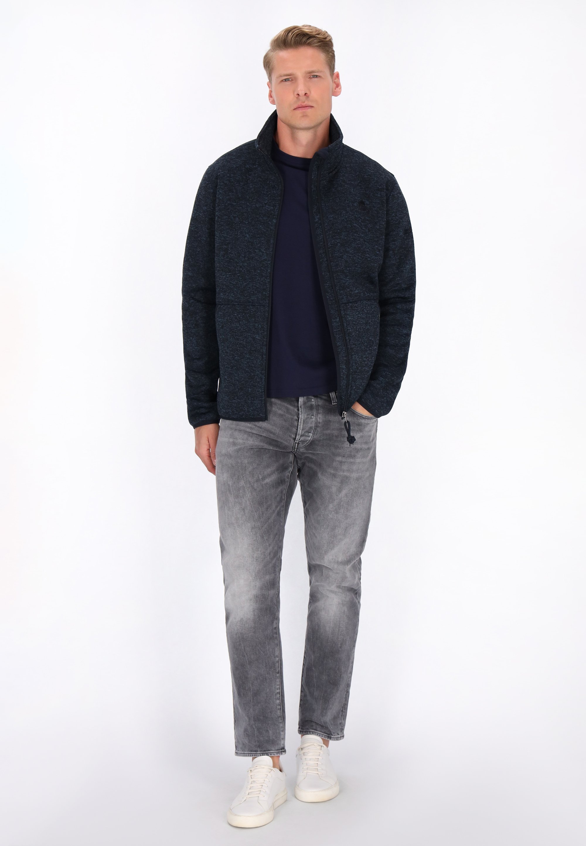 Schmuddelwedda Fleecejacke - Marineblau meliert
