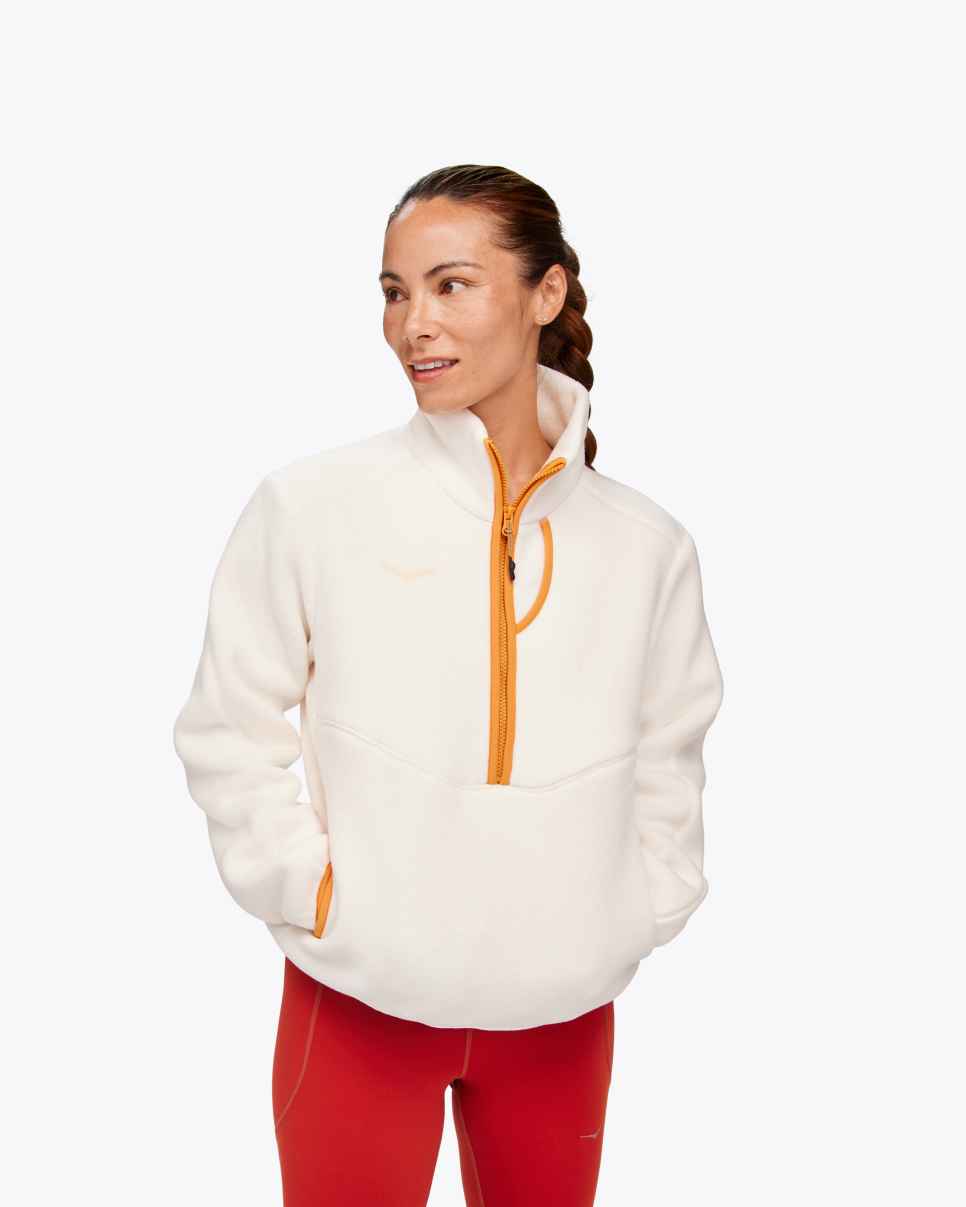 HOKA Ridgetop Half Zip Fleece Eggnog