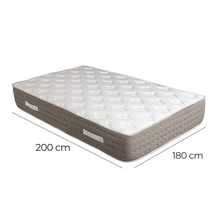 Materasso a molle insacchettate KIAN 180x200 cm, schiuma ad alta densità, zone di riposo indipendenti, lato estivo/invernale, spessore 26 mm