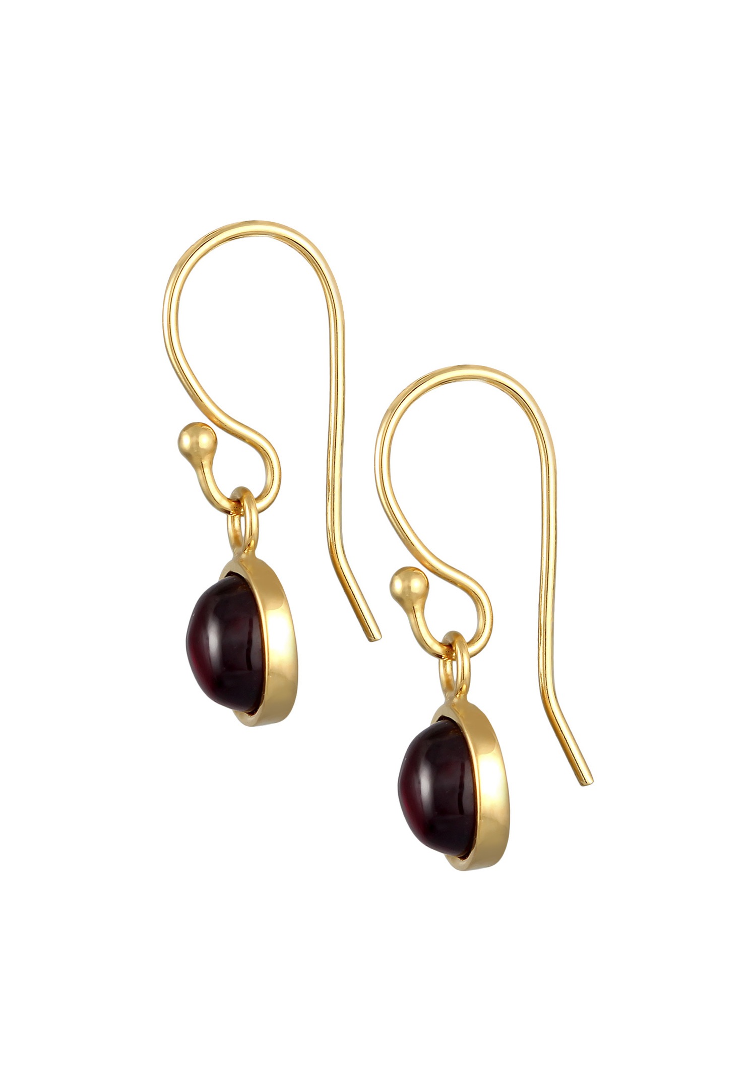 Elli PREMIUM Elli PREMIUM Boucles d'oreilles Femmes Pendentif d'oreilles Basic Rond avec Grenat pierres précieuses en argent sterling 925 Plaqué or