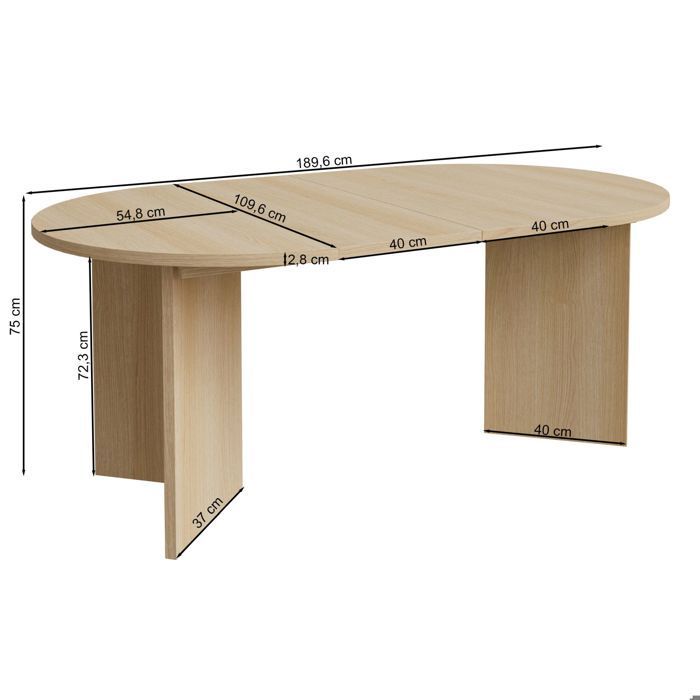 Mesa de comedor redonda – OVO – Acabado en nogal de Wisconsin – Extensible – 110–190×110 cm