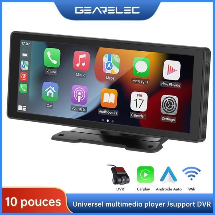 GEARELEC 10-Zoll-Autoradio mit Carplay, Android Auto, WLAN, Bluetooth, FM-Radio und 720p-Fahraufzeichnung