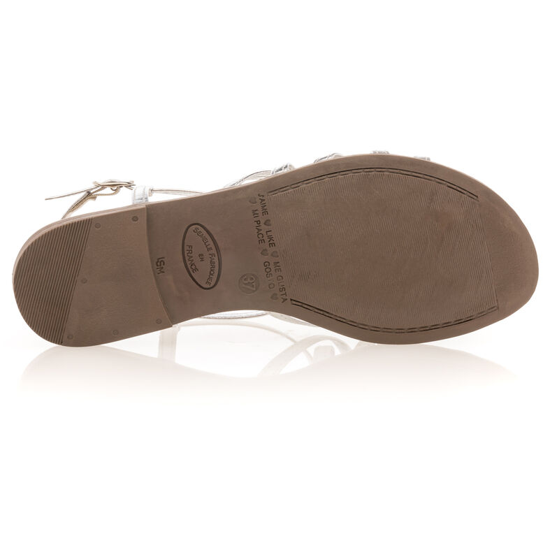 Graue Damensandalen / Zehenfreie Schuhe
