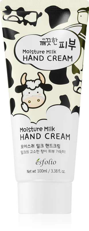 esfolio Pure Skin Moisture Milk creme hidratante para as mãos com proteínas do leite