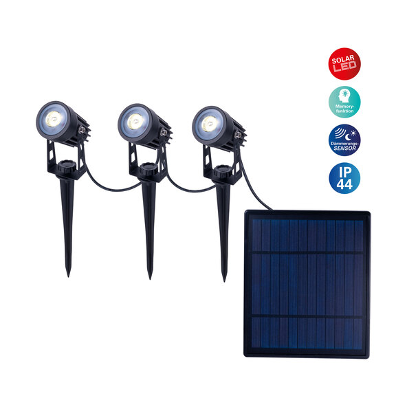 LED-Solarspot Spot, Σετ 3 τεμαχίων