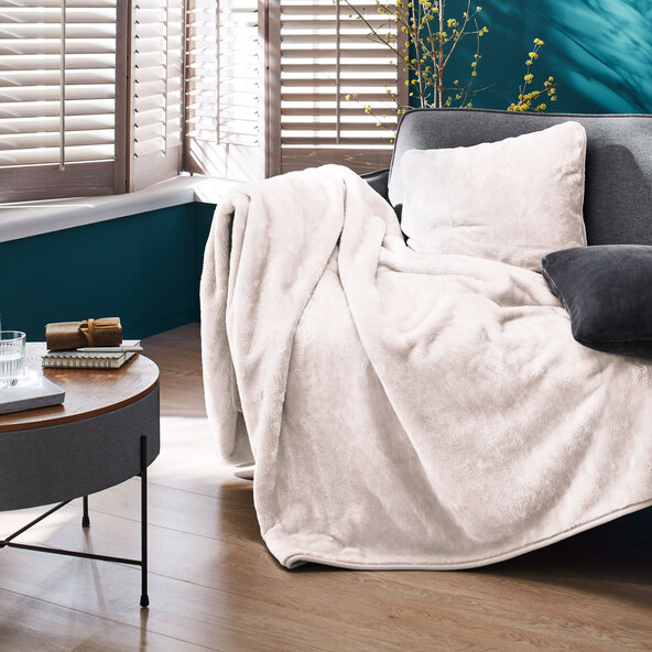 Merino wool throw blanket, 150 x 200 cm, off-white