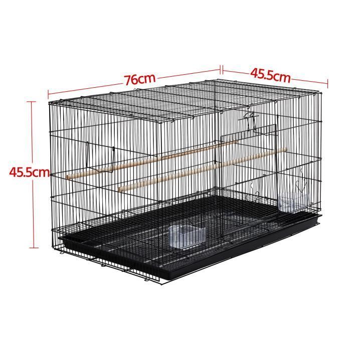 Yaheetech Cage Oiseau Cage d'elevage Cage pour Perruches Pinsons Cockatiels Conures Inséparables Canaris Perroquets Noir