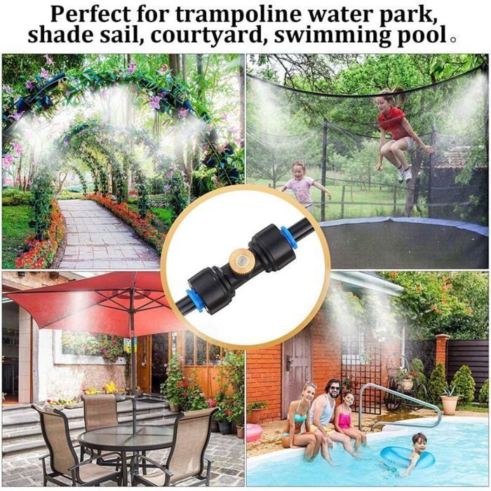 Système D'irrigation Système de Brumisateur Extérieur Kit,Buse de Pulvérisation en Laiton pour Jardin,Atomiseur Buse,avec 10 Label