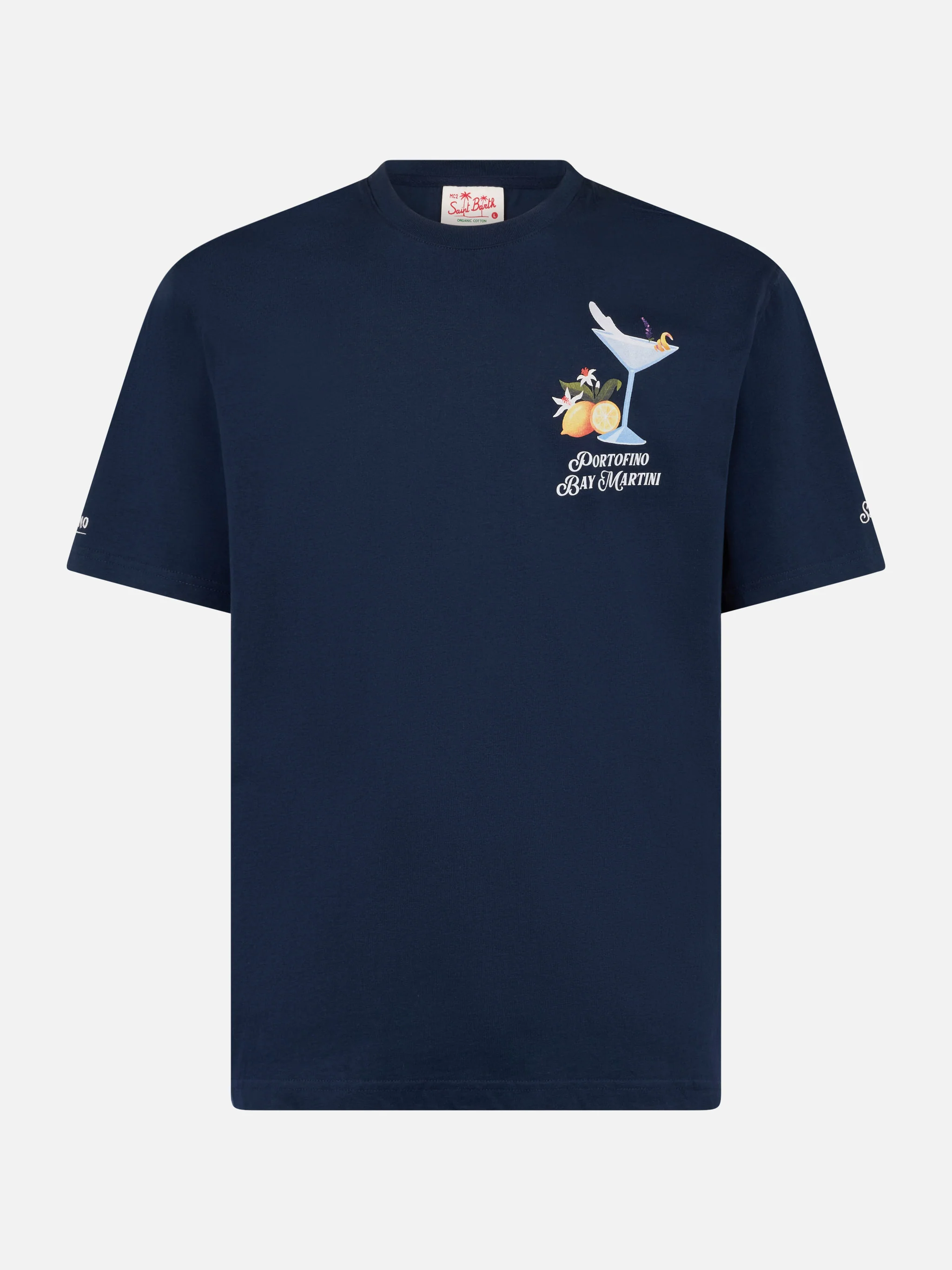 T-shirt da uomo in cotone con stampa piazzata Portofino Bay Martini |