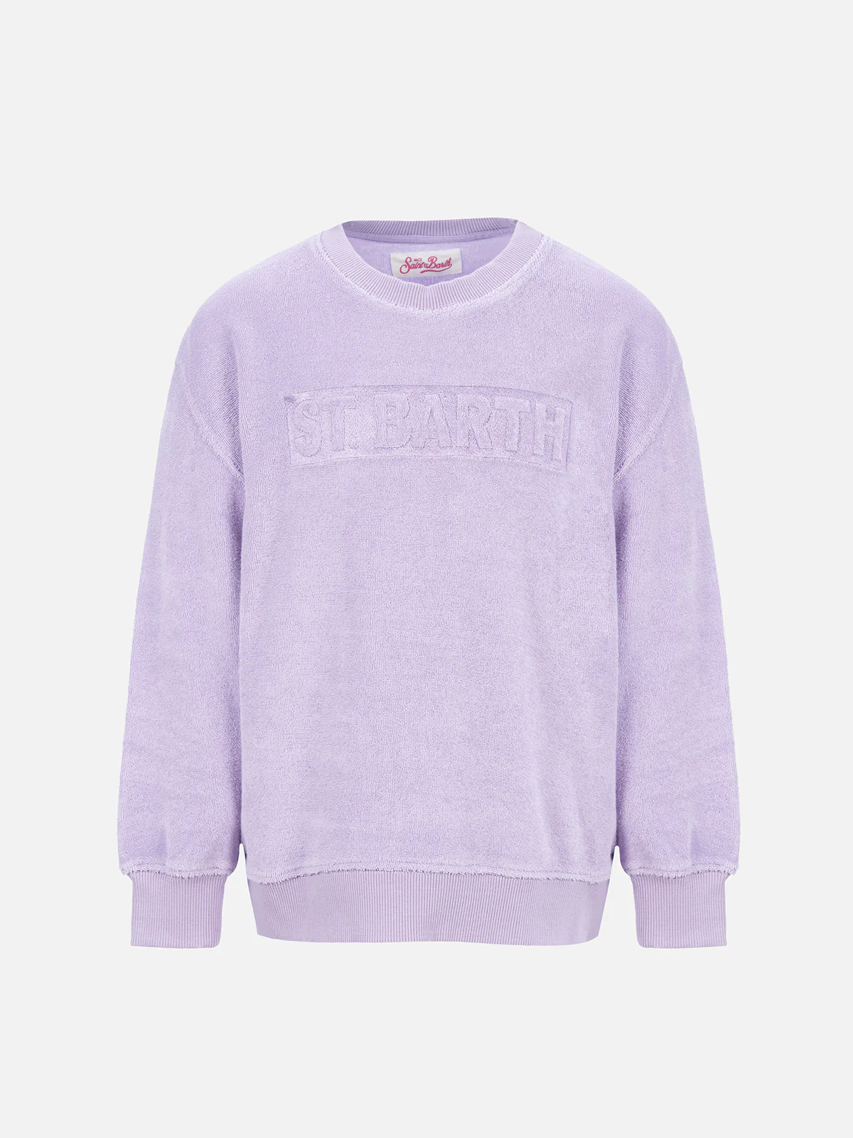 Briony meisjessweatshirt van lila badstof met Saint Barth-logo