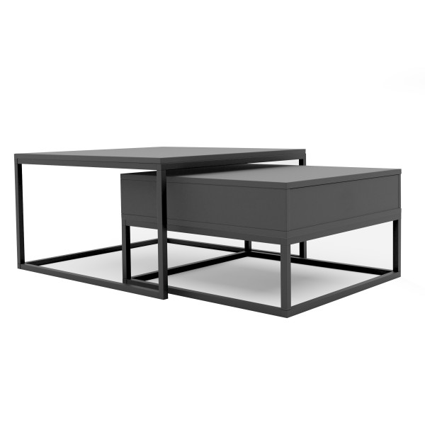Stolik kawowy 2w1 ELEGANT z szufladą czarny