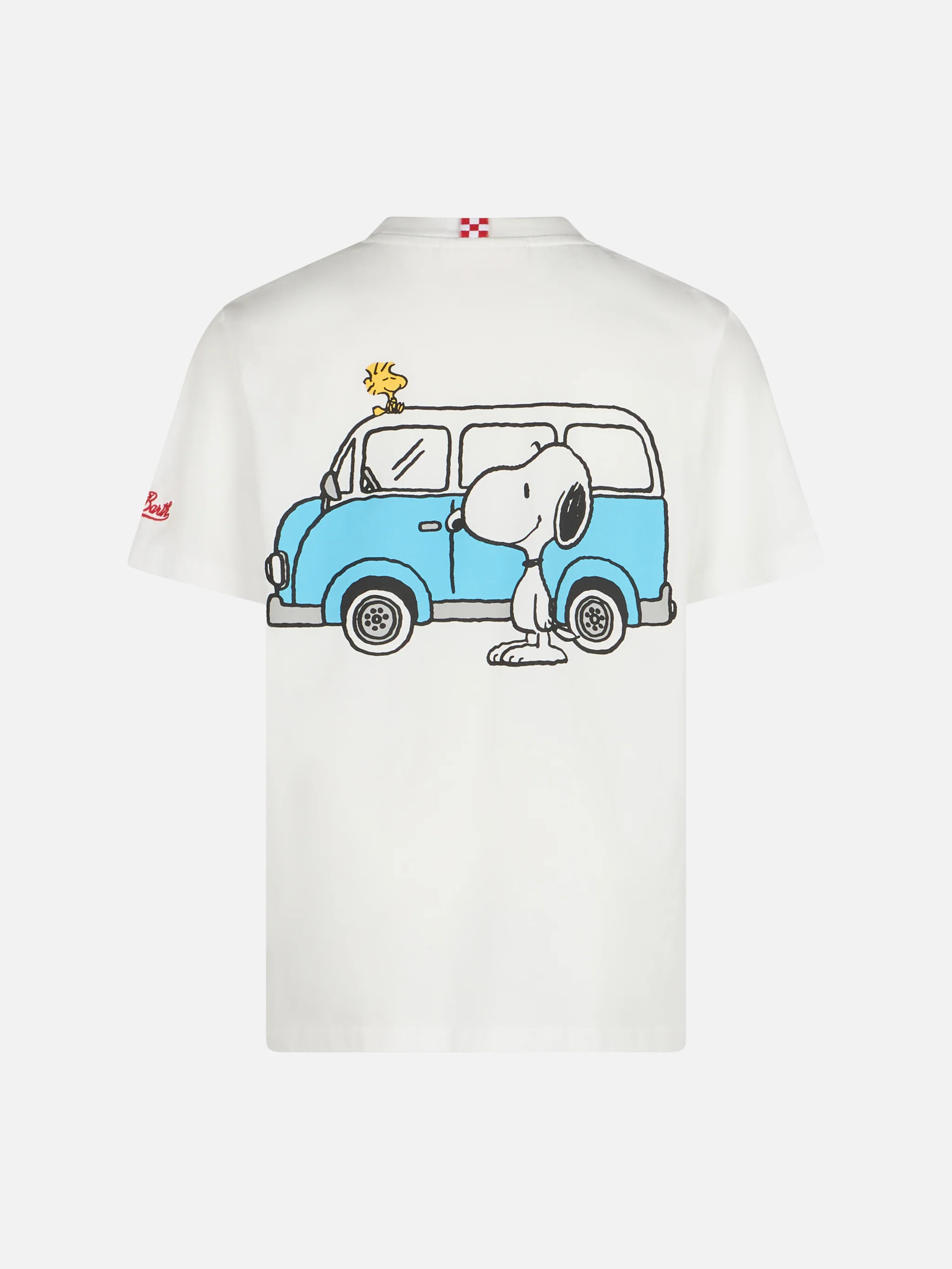 Kinder T-shirt van katoen met Snoopy-print en St. Barth Trav-borduurwerk.