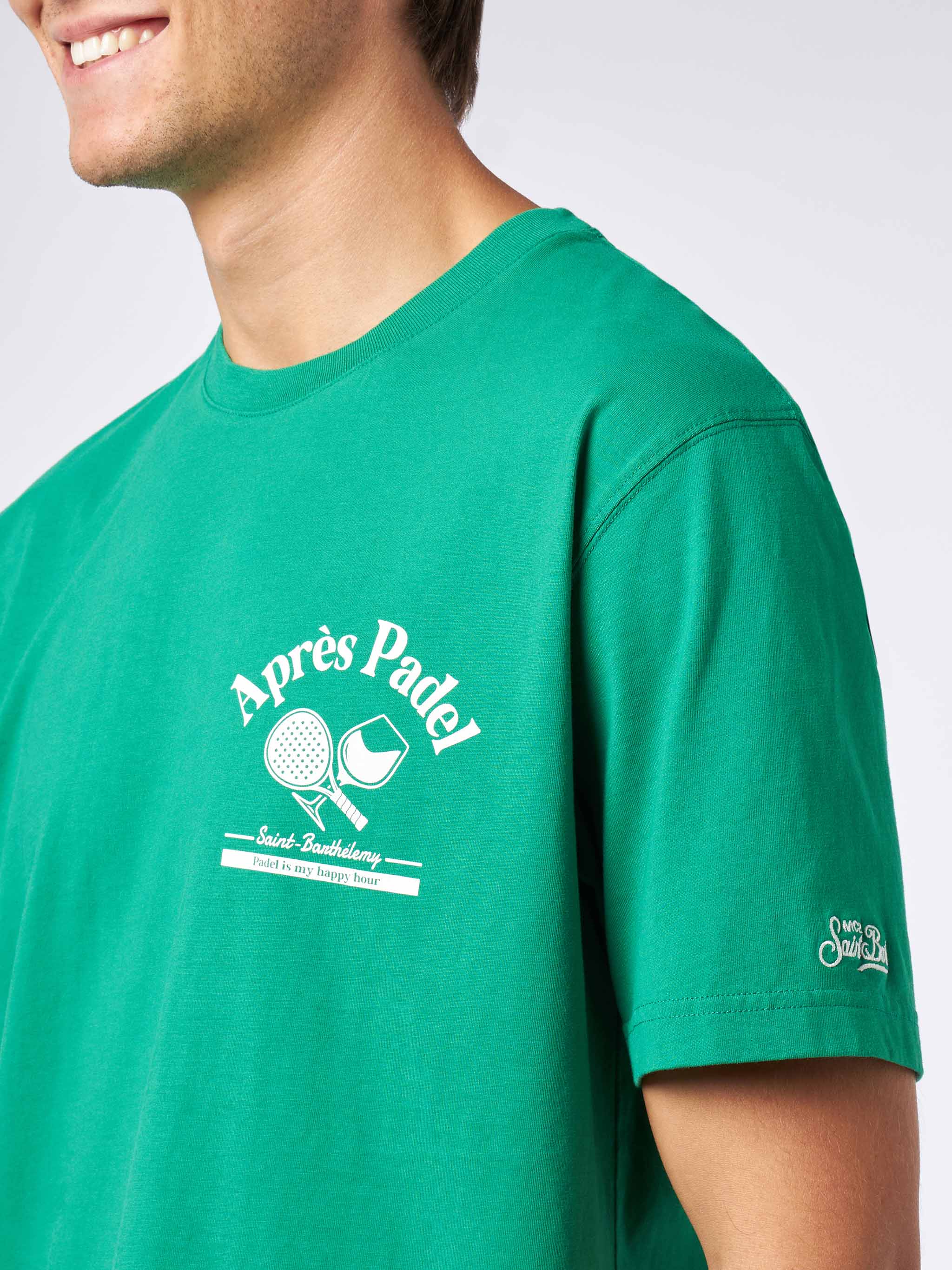 T-shirt van zwaar katoen voor heren met padelprint.