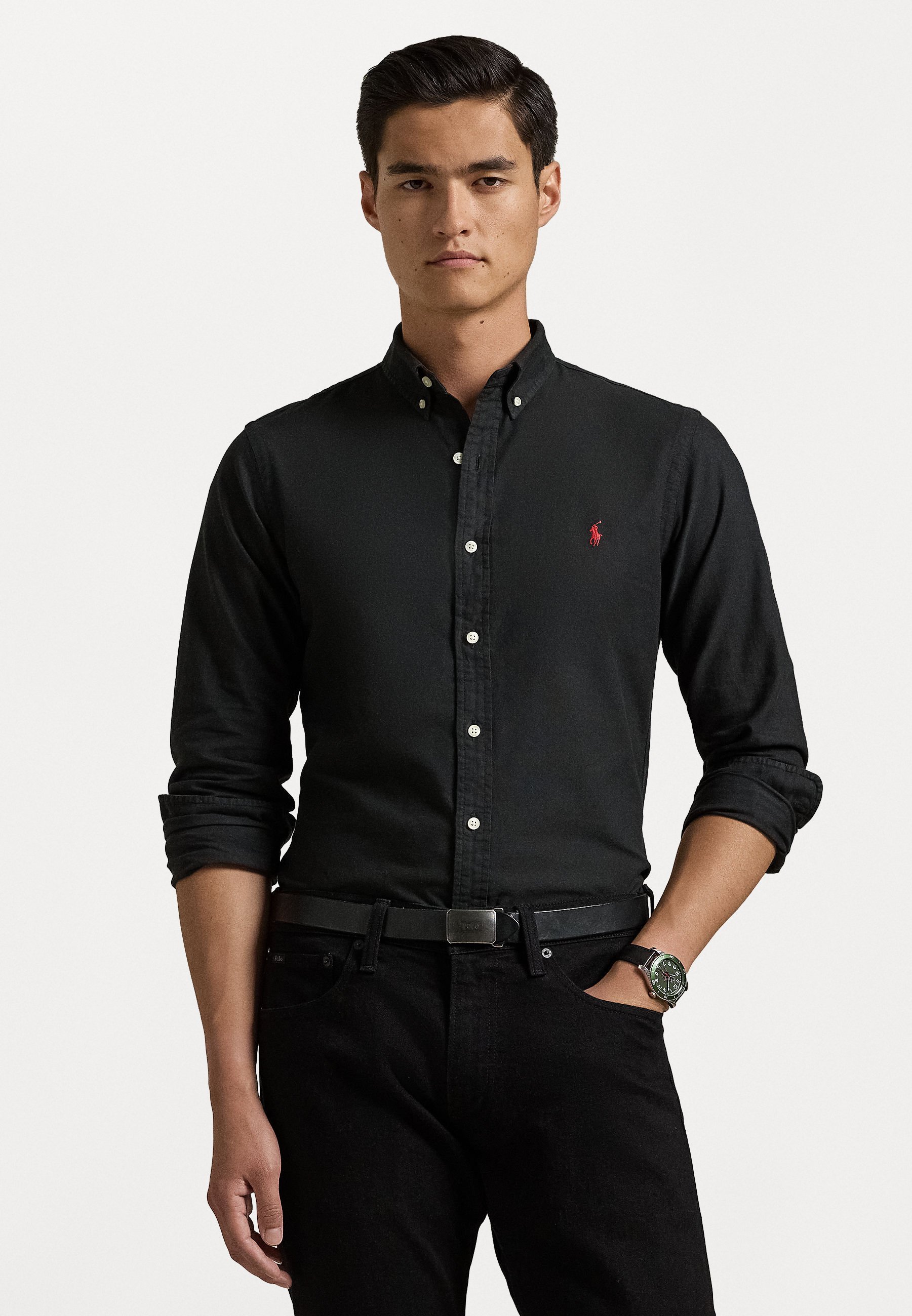 Polo Ralph Lauren LONG SLEEVE SPORT SHIRT - Skjorte - blackPolo Ralph Lauren