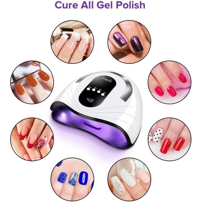 Lámpara secadora de uñas UV JASENX - 120W - Sensor automático - 4 temporizadores - Pantalla LCD