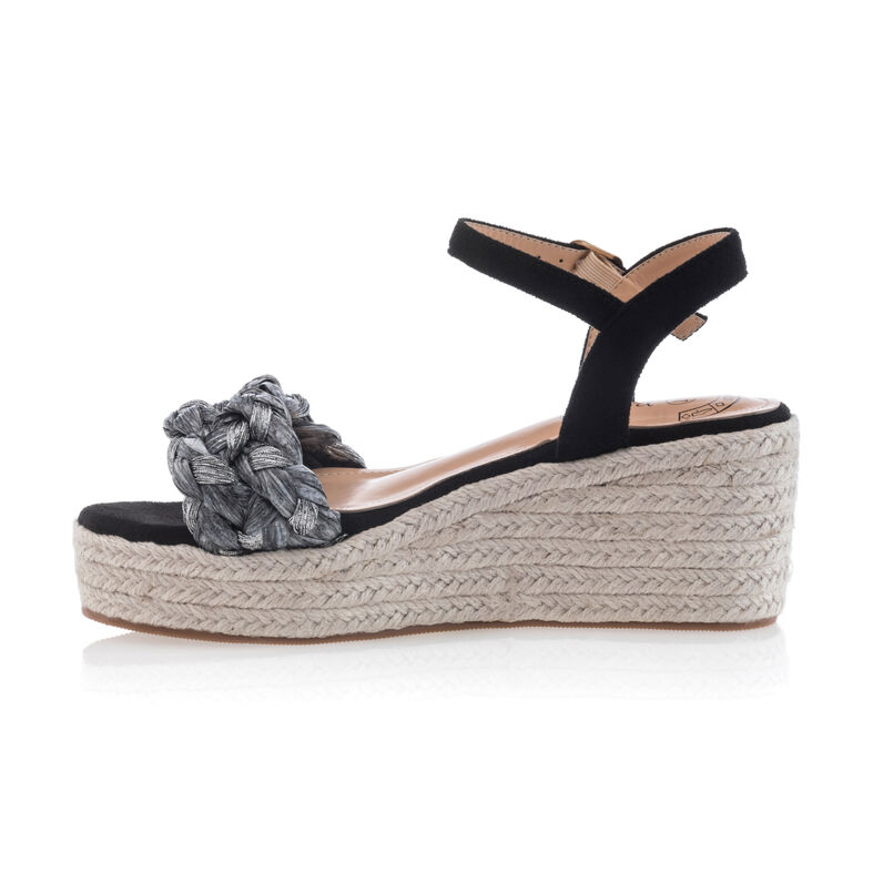 Dámske čierne espadrilky s lanovou podrážkou