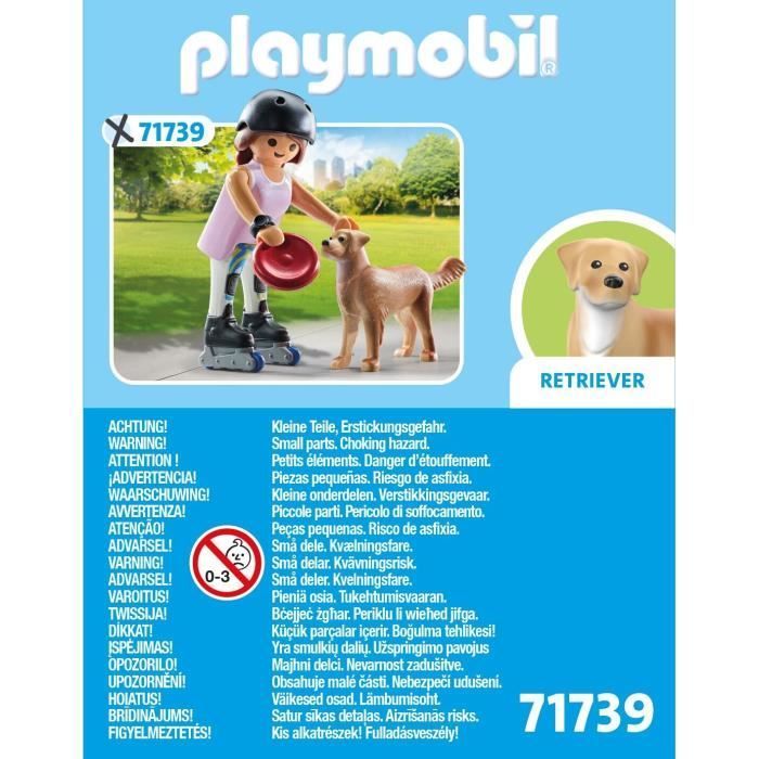 PLAYMOBIL 71739 Girl on roller skates with Retriever, My Life, 12 pieces, Ages 4+