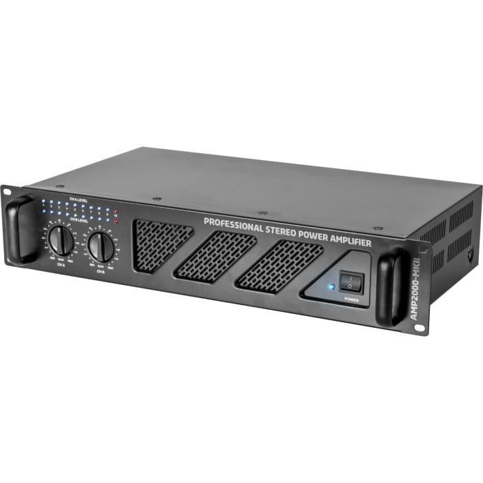 Sound amplifier - IBIZA SOUND - AMP2000-MKII - 2 x 1500W (4Ω) - 19'' 2U rack - RCA/Jack inputs