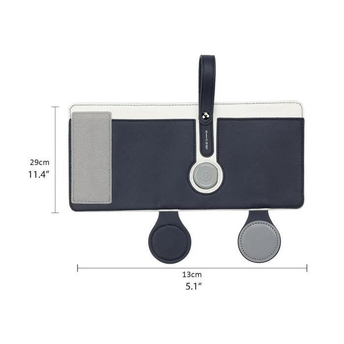 Sac chauffe-biberon USB en cuir portable réglable à 3 températures thermostat chauffe-lait pour bébé maison / voiture -Noir
