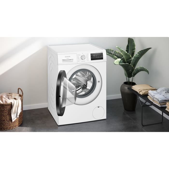SIEMENS WM14N248FR iQ300 Voorlader wasmachine - 8 kg - Inductie - 60 cm breed - 1400 tpm - Energieklasse A - Stoom - Wit