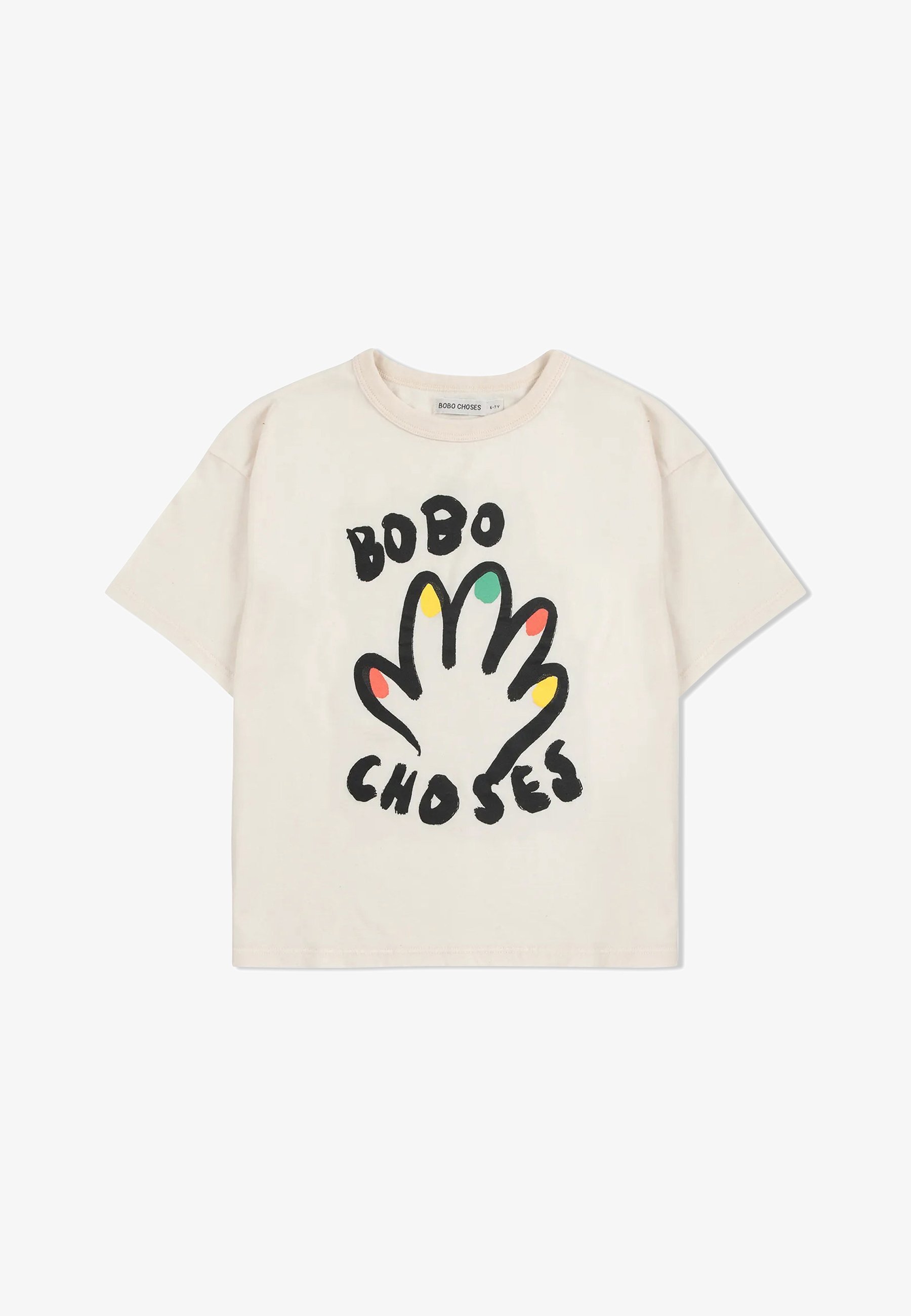 Bobo kiest voor FIVE UNISEX - T-shirt met print - gebroken wit
